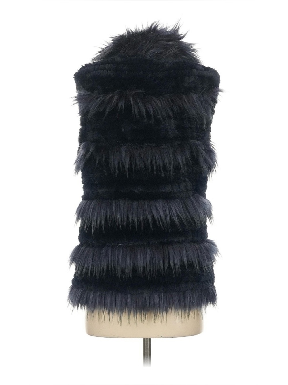 Love Token Black Faux Fur Vest